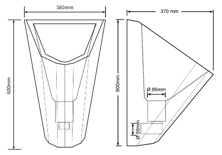 massblatt wasserloses Edelstahl Urinal ExpliCit und ExpliCit color